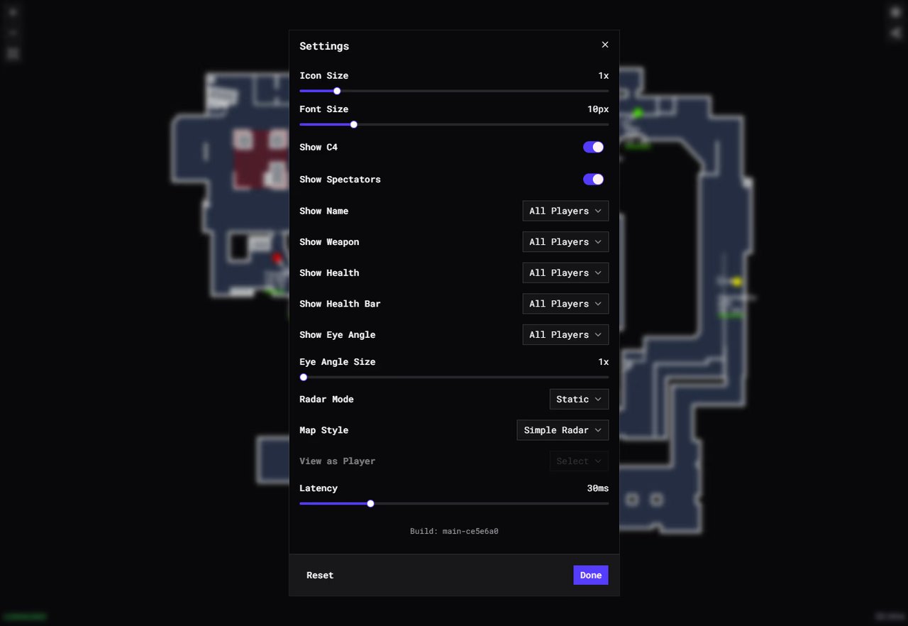 Снимок экрана CS2 Web Radar (STEAM), изображение 2